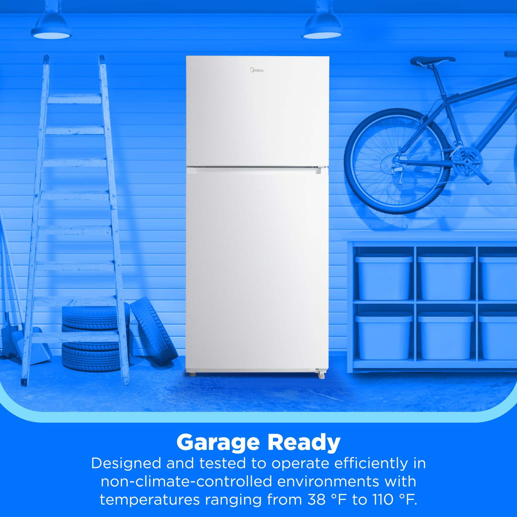 Midea 30 in. 18.1 cu. ft. Garage-Ready Top Freezer Refrigerator
