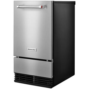 KitchenAid 18 in. Ice Maker with 35 Lbs. Ice Storage Capacity, Self- Cleaning Cycle, Clear Ice Technology & Digital Control - Stainless Steel with PrintShield Finish, , hires