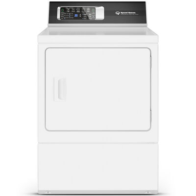 Speed Queen DR7 27 in. 7.0 cu. ft. Electric Dryer with Pet Plus Cycle, Sensor Dry, Sanitize & Steam Cycle - White | DR7004WE