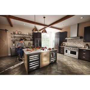 KitchenAid 24 in. Undercounter Wine Cooler with Metal Racks, Dual Temperature Zones & 46 Bottle Capacity - Black Stainless Steel, Black Stainless, hires