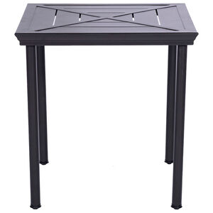 Hanover Montclair 3-Piece Bistro Dining Set with 2 Swivel Rockers and a 27" Square Table - Navy/Brown, , hires