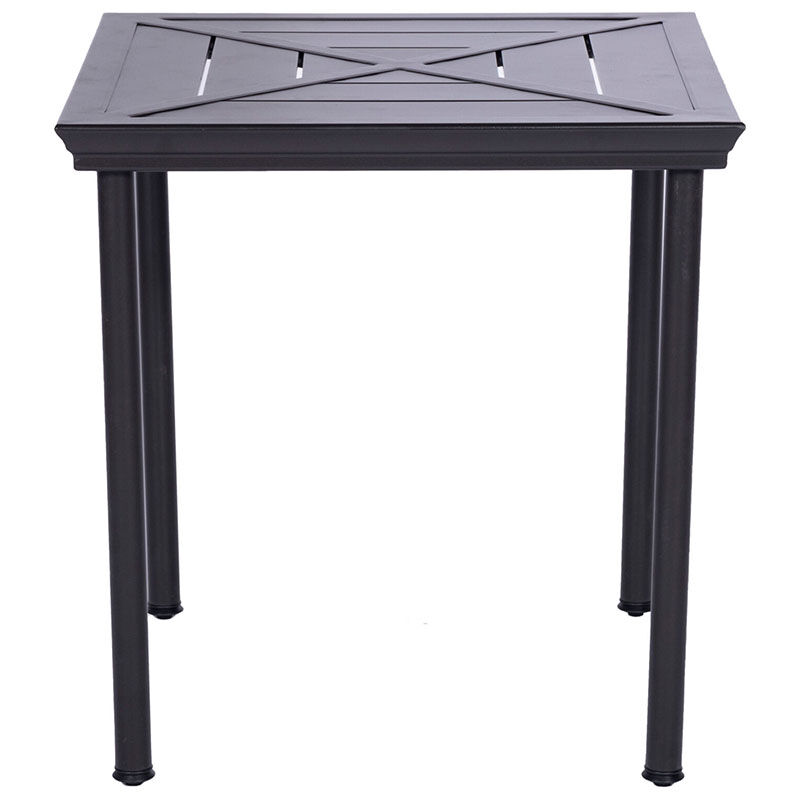 Hanover Montclair 3-Piece Bistro Dining Set with 2 Swivel Rockers and a 27" Square Table - Navy/Brown, , hires