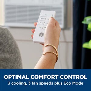 GE 14,000 BTU Smart Window Air Conditioner with 3 Fan Speeds, Sleep Mode & Remote Control - White, , hires