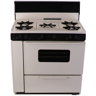 Premier 36 in. 3.9 cu. ft. Oven Freestanding Gas Range with 5 Open Burners & Griddle - Bisque | BLK5S9TP