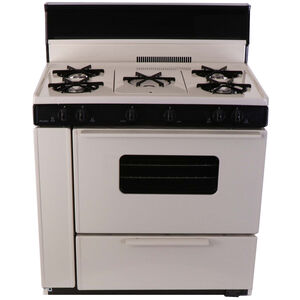 Premier 36 in. 3.9 cu. ft. Oven Freestanding Gas Range with 5 Open Burners & Griddle - Bisque, , hires