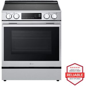 LG 30 in. 6.3 cu. ft. Smart Air-Fry True European Convection Slide-In Electric Range with 4 Induction Burners - PrintProof Stainless Steel, , hires