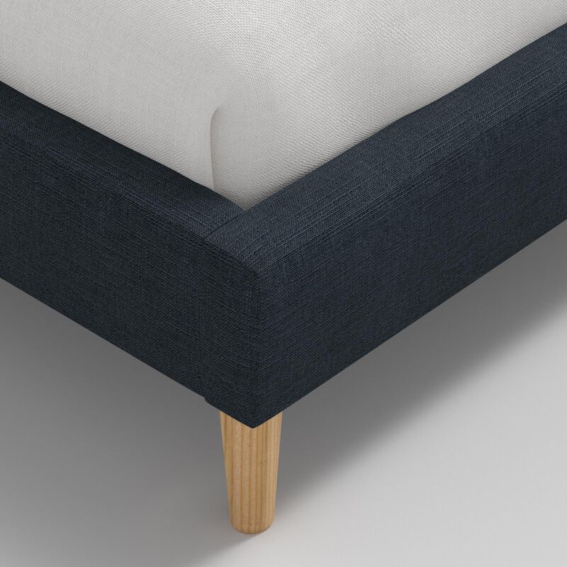 Skyline Furniture Linen Fabric Upholstered Full Size Platform Bed - Navy, Navy, hires