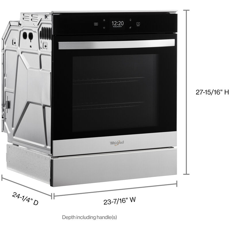 Whirlpool 24 in. 2.9 cu. ft. Smart Electric Single Wall Oven with True European Convection - Fingerprint Resistant Stainless, , hires