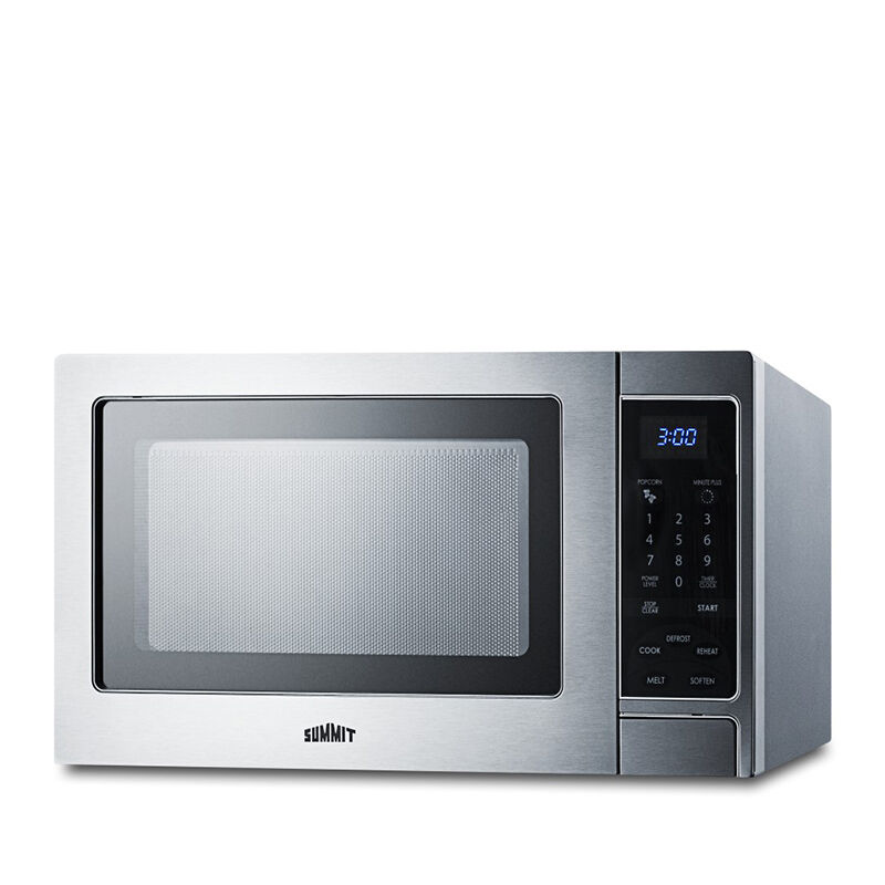 Summit 19 in. 0.9 cu. ft. 900W Countertop Microwave - Stainless Steel, , hires