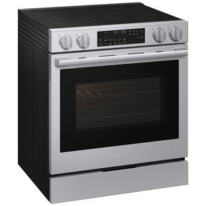 Samsung Bespoke 30 in. 6.3 cu. ft. Smart Air-Fry True European Convection Slide-In Electric Range with Radiant Burners - Stainless Steel, Stainless Steel, hires