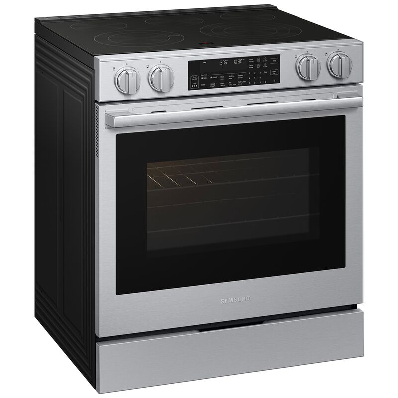 Samsung Bespoke 30 in. 6.3 cu. ft. Smart Air-Fry True European Convection Slide-In Electric Range with Radiant Burners - Stainless Steel, Stainless Steel, hires