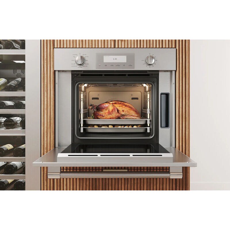 Thermador Professional Series 30 in. 2.8 cu. ft. Smart Steam Electric Single Wall Oven with True European Convection - Stainless Steel, , hires
