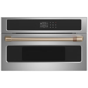 Cafe 30 in. 1.3 cu. ft. Steam Electric Single Wall Oven with True European Convection - Stainless Steel, , hires