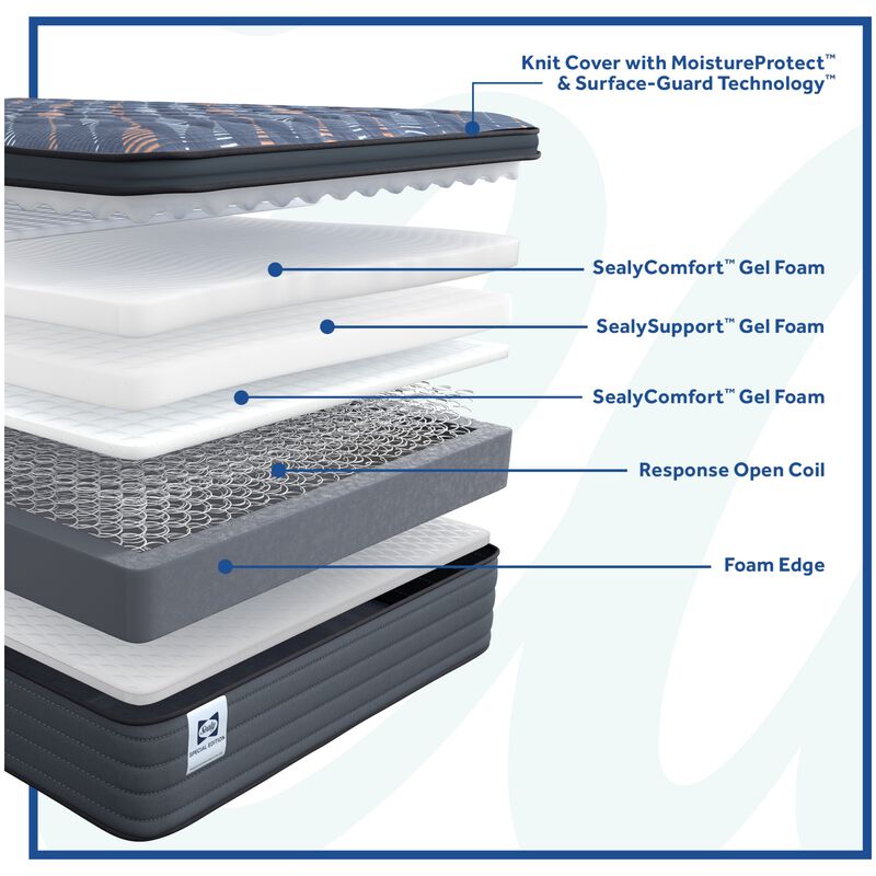 Sealy Warner Special Edition Plush Euro Top Innerspring Twin XL Size Mattress, , hires