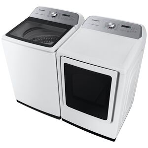 Samsung 27 in. 7.4 cu. ft. Front Loading Electric Dryer with 12 Dryer Programs, 10 Dry Options, Sanitize Cycle, Wrinkle Care & Sensor Dry - White, White, hires