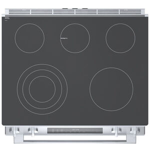 Bosch Benchmark 30 in. 4.6 cu. ft. True European Convection Slide-In Electric Range with Smoothtop Burners - Stainless Steel, , hires