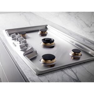 Signature Kitchen Suite 36 in. 5-Burner Smart Natural Gas Cooktop with Griddle, Simmer Burner & Power Burner - Stainless Steel, , hires