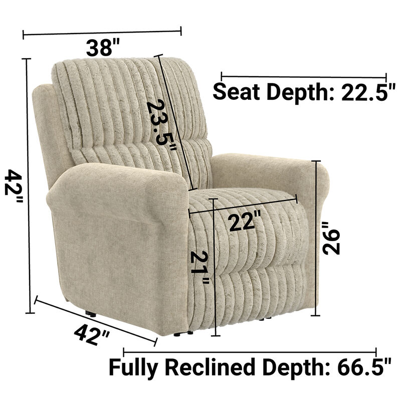 Jackson Furn Foxy Power Lay Flat Recliner with Zero Gravity - Porcelain, , hires