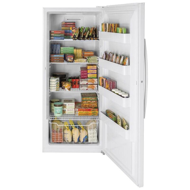 GE 33 in. 21.3 cu. ft. Garage-Ready Upright Freezer with Adjustable Shelves - White, , hires