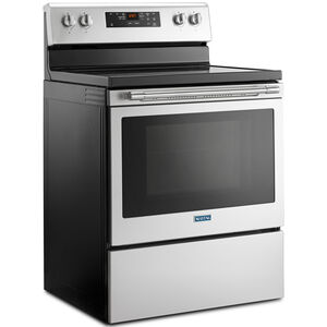 Maytag 30 in. 5.3 cu. ft. Oven Freestanding Electric Range with 5 Smoothtop Burners - Stainless Steel, , hires