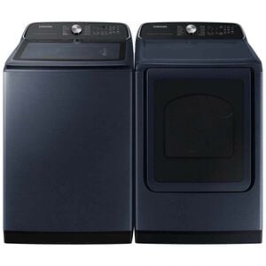 Samsung 27 in. 5.4 cu. ft. Smart Top Load Washer with Pet Care Solution & Super Speed Wash - Brushed Navy, Brushed Navy, hires