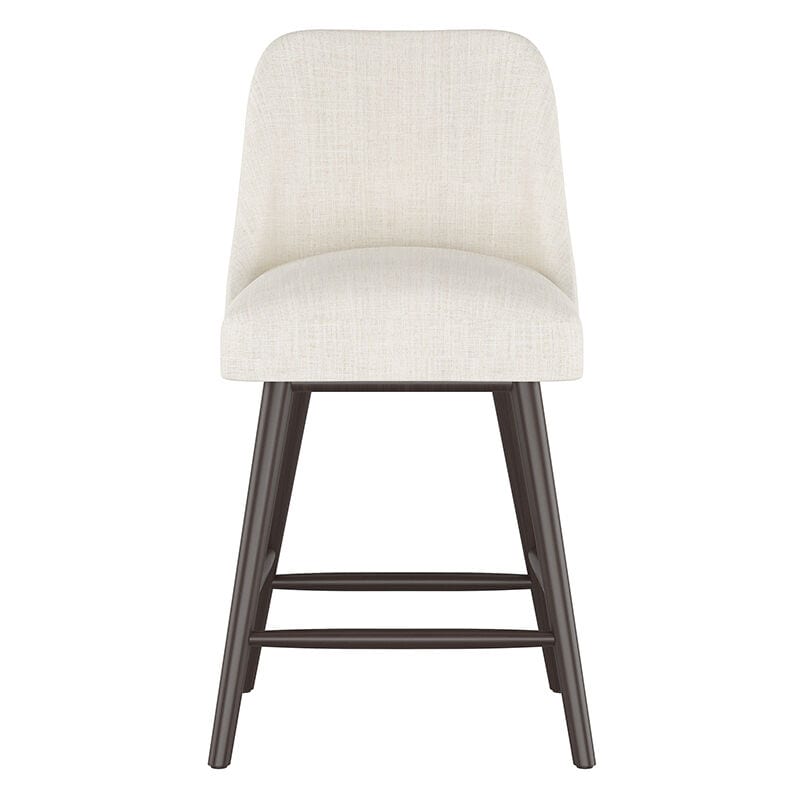 Skyline Furniture Modern Mid Century Counter Stool in Linen Fabric - Talc, Talc, hires