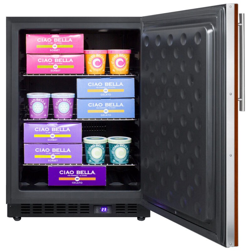 Summit 24 in. 4.7 cu. ft. Built-in Frost Free Compact Upright Freezer with Adjustable Shelves - Custom Panel Ready, , hires