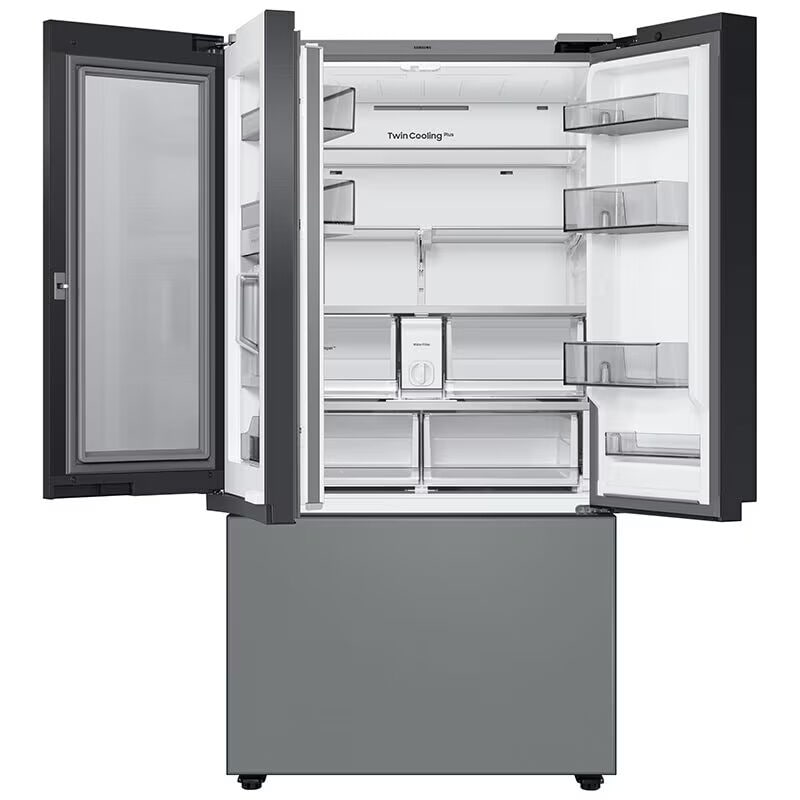 Samsung Bespoke 36 in. 29.8 cu. ft. Smart French Door Refrigerator with Internal Water Dispenser - White Glass, White Glass, hires