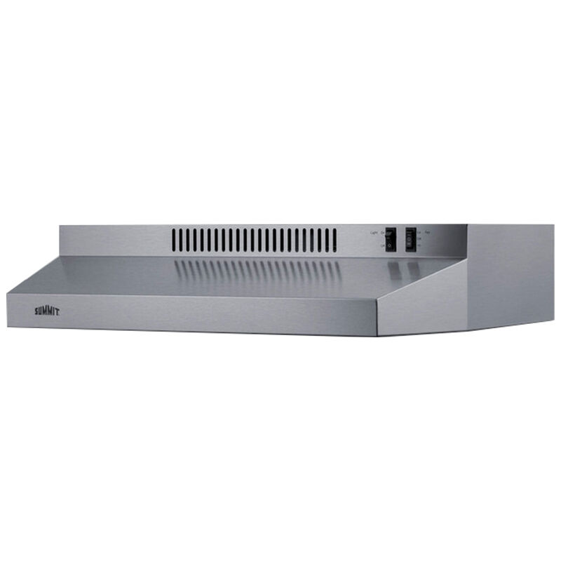 Summit 24 in. Convertible Standard Style Range Hood with 220 CFM, 2 Fan Speeds & 1 Incandescent Light - Stainless Steel, , hires