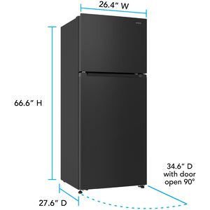 Avanti 28 in. 14.6 cu. ft. Counter Depth Garage-Ready Top Freezer Refrigerator - Black, Black, hires