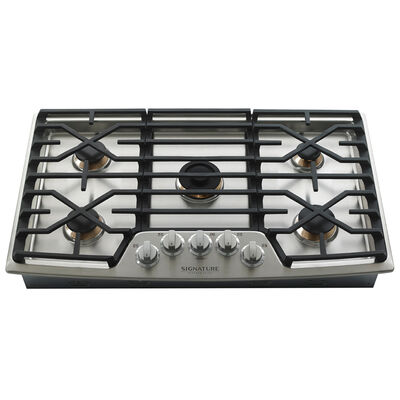 Signature Kitchen Suite 30 in. 5-Burner Smart Natural Gas Cooktop with Griddle, Simmer Burner & Power Burner - Stainless Steel | UPCG3054ST