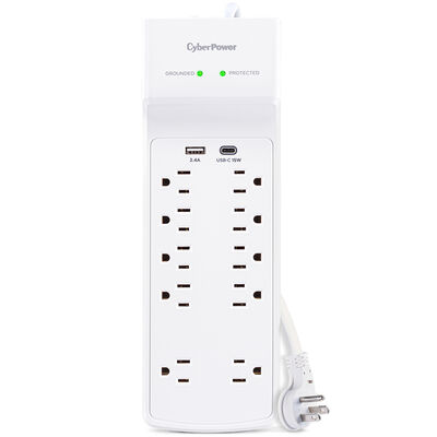 CyberPower 10-Outlet Essential Surge Protector - White | P1004UC