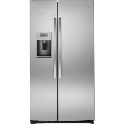 GE Profile 36 in. 25.3 cu. ft. Side by Side Refrigerator with Ice & Water Dispenser - Fingerprint Resistant Stainless | PSE25KYHFS