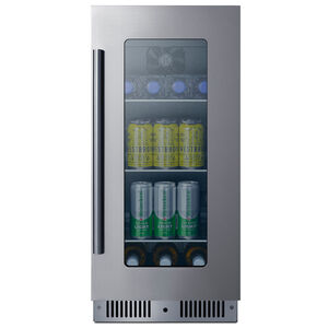 Summit 15 in. Built-In/Freestanding 2.6 cu. ft. Compact Beverage Center with Adjustable Shelves & Digital Control - Stainless Steel, , hires