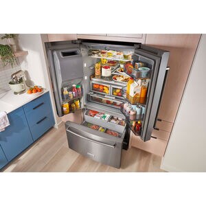 KitchenAid 36 in. 27 cu. ft. French Door Refrigerator with Ice & Water Dispenser - Stainless Steel with PrintShield Finish, Stainless Steel with PrintShield Finish, hires