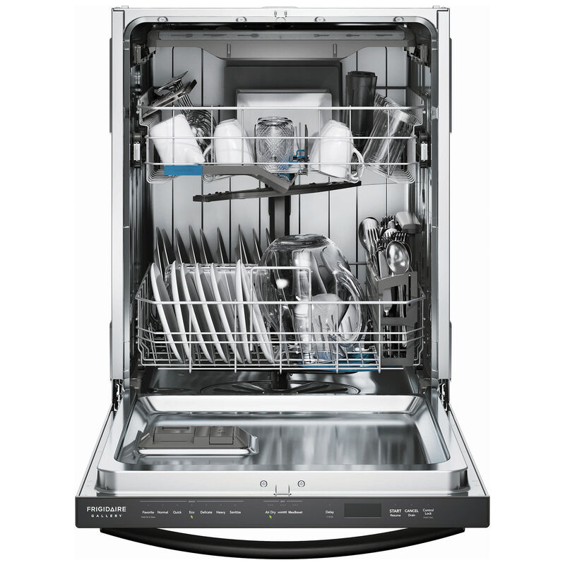 Frigidaire Gallery 24 in. Top Control Dishwasher with 47 dBa Sound Level, 3rd-Rack & CleanBoost - Black Stainless, , hires