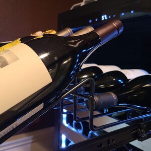 XO 24 in. Wine Cooler with Metal Racks, Dual Temperature Zones & 119 Bottle Capacity - Black Glass, , hires