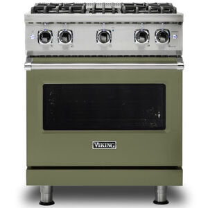 Viking 5 Series 30 in. 4.0 cu. ft. Convection Oven Freestanding Gas Range with 4 Sealed Burners - Cypress Green, Cypress Green, hires
