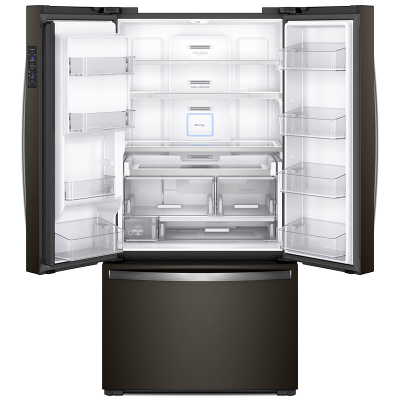 Whirlpool 36 in. 23.8 cu. ft. Counter Depth French Door Refrigerator with Ice & Water Dispenser - Black Stainless Steel, Black Stainless Steel, hires