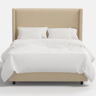 Skyline Furniture Linen Fabric Upholstered Full Size Wingback Bed - Linen | 501BEDLNNLNN