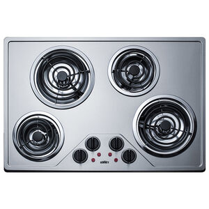 Summit 30 in. Electric Cooktop with 4 Coil Burners - Stainless Steel, , hires