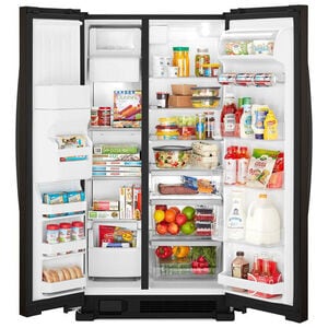 Whirlpool 33 in. 21.4 cu. ft. Side by Side Refrigerator with Ice & Water Dispenser - Black Stainless, Black Stainless, hires