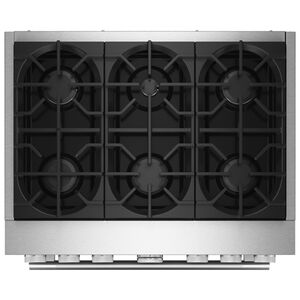 KitchenAid Commercial-Style 36 in. 5.1 cu. ft. Air-Fry True European Convection Dual Fuel Range with 6 Sealed Burners - Stainless Steel, , hires