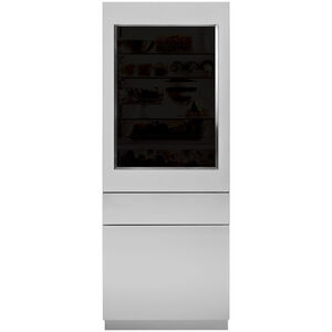 Monogram 30 in. Integrated Refrigerator Glass Door Panel, Left Hinged - Stainless Steel, , hires