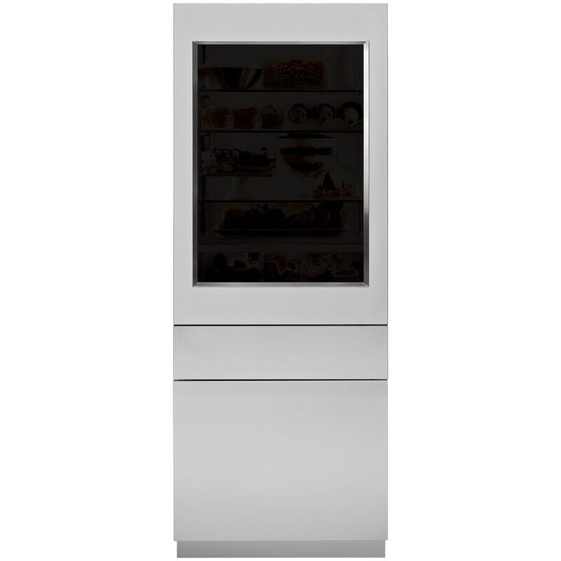 Monogram 30 in. Integrated Refrigerator Glass Door Panel, Left Hinged - Stainless Steel, , hires