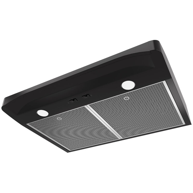 Broan 30 in. Standard Style Range Hood with 2 Speed Settings, Convertible Venting & 2 Halogen Lights - Black, , hires