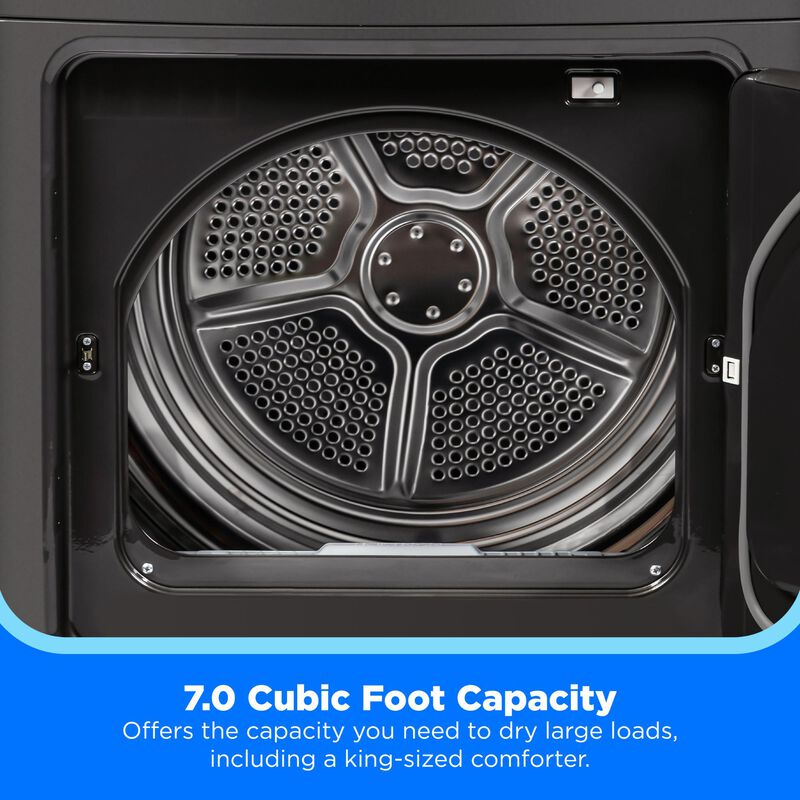 Midea 27 in. 7.0 cu. ft. Smart Electric Dryer with Sensor Dry & Sanitize Cycle - Metallic Gray, Metallic Gray, hires