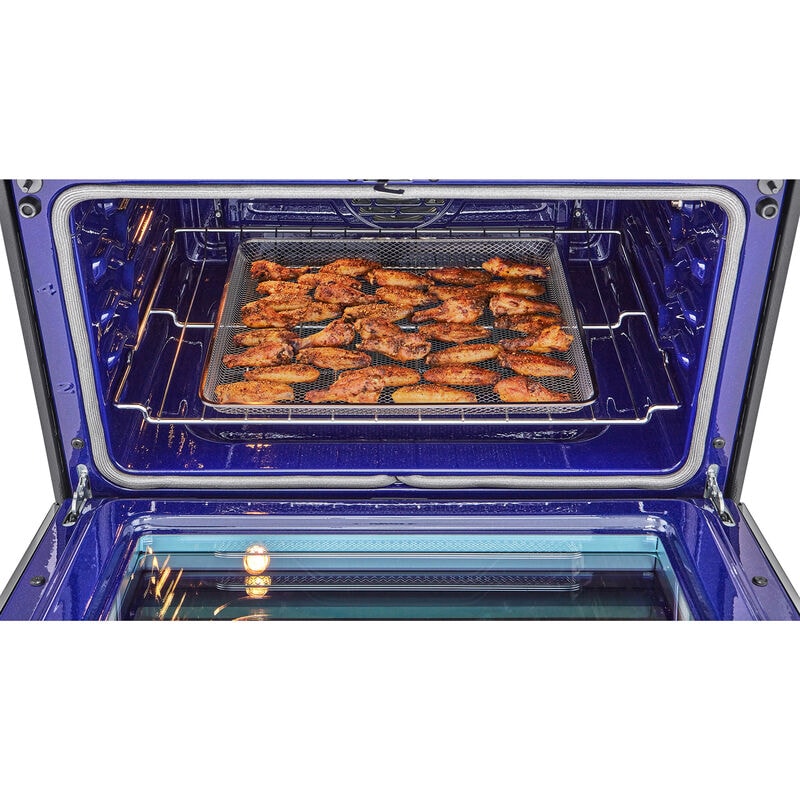 LG 30 in. 6.9 cu. ft. Smart Air Fry True European Convection Double Oven Slide-In Gas Range with 5 Sealed Burners & Griddle - PrintProof Stainless Steel, PrintProof Stainless Steel, hires