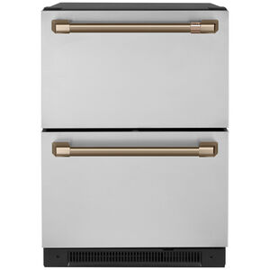 Cafe 24 in. 5.7 cu. ft. Double Refrigerator Drawers - Stainless Steel, Stainless Steel, hires