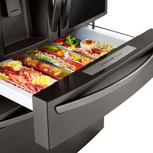 LG InstaView 36 in. 22.5 cu. ft. Smart Counter Depth 4-Door French Door Refrigerator with Ice & Water Dispenser - PrintProof Black Stainless Steel, PrintProof Black Stainless Steel, hires